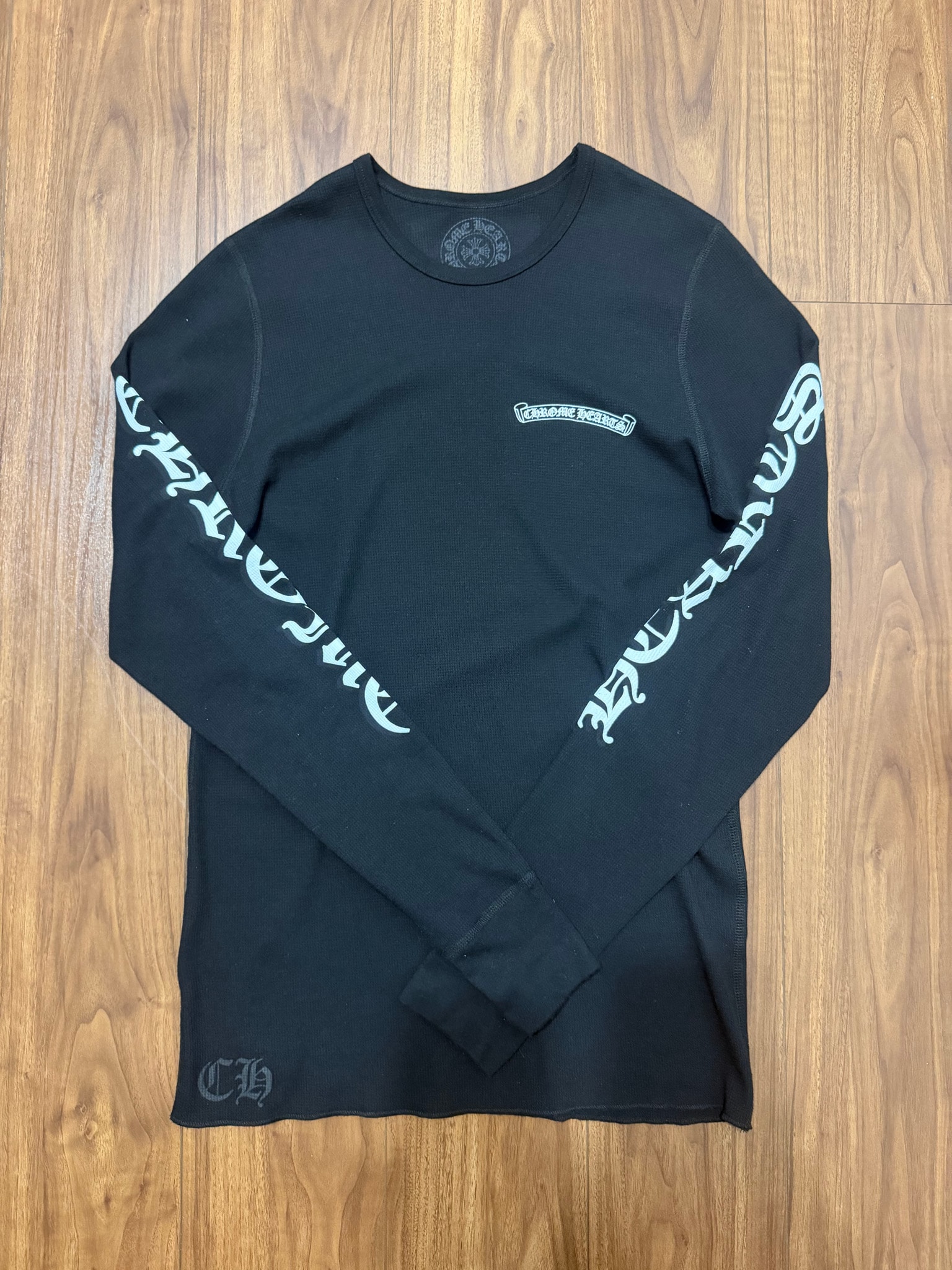 Chrome Hearts Scroll Logo Thermal L/S T-Shirt "Black"
