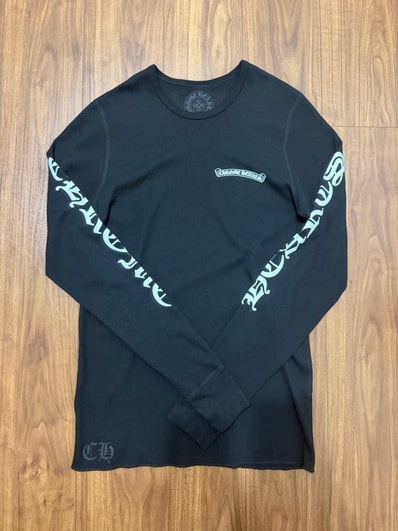 Chrome Hearts Scroll Logo Thermal L/S T-Shirt "Black"