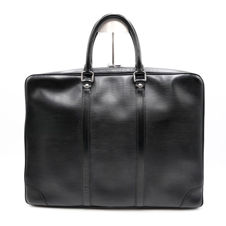 LOUIS VUITTON(ルイ・ヴィトン)ポルト ドキュマン・ヴォワヤージュ PDV ビジネスバッグ ブリーフケース エピ レザー ノワール ブラック シルバー金具 メンズ A4対応 書類鞄【中古】