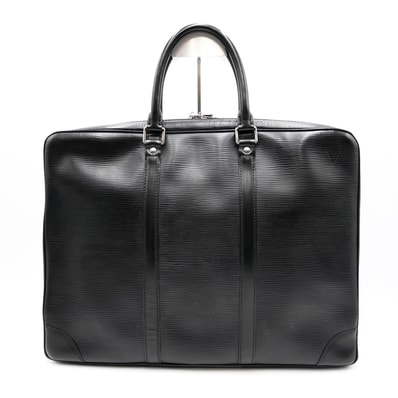 LOUIS VUITTON(ルイ・ヴィトン)ポルト ドキュマン・ヴォワヤージュ PDV ビジネスバッグ ブリーフケース エピ レザー ノワール ブラック シルバー金具 メンズ A4対応 書類鞄【中古】
