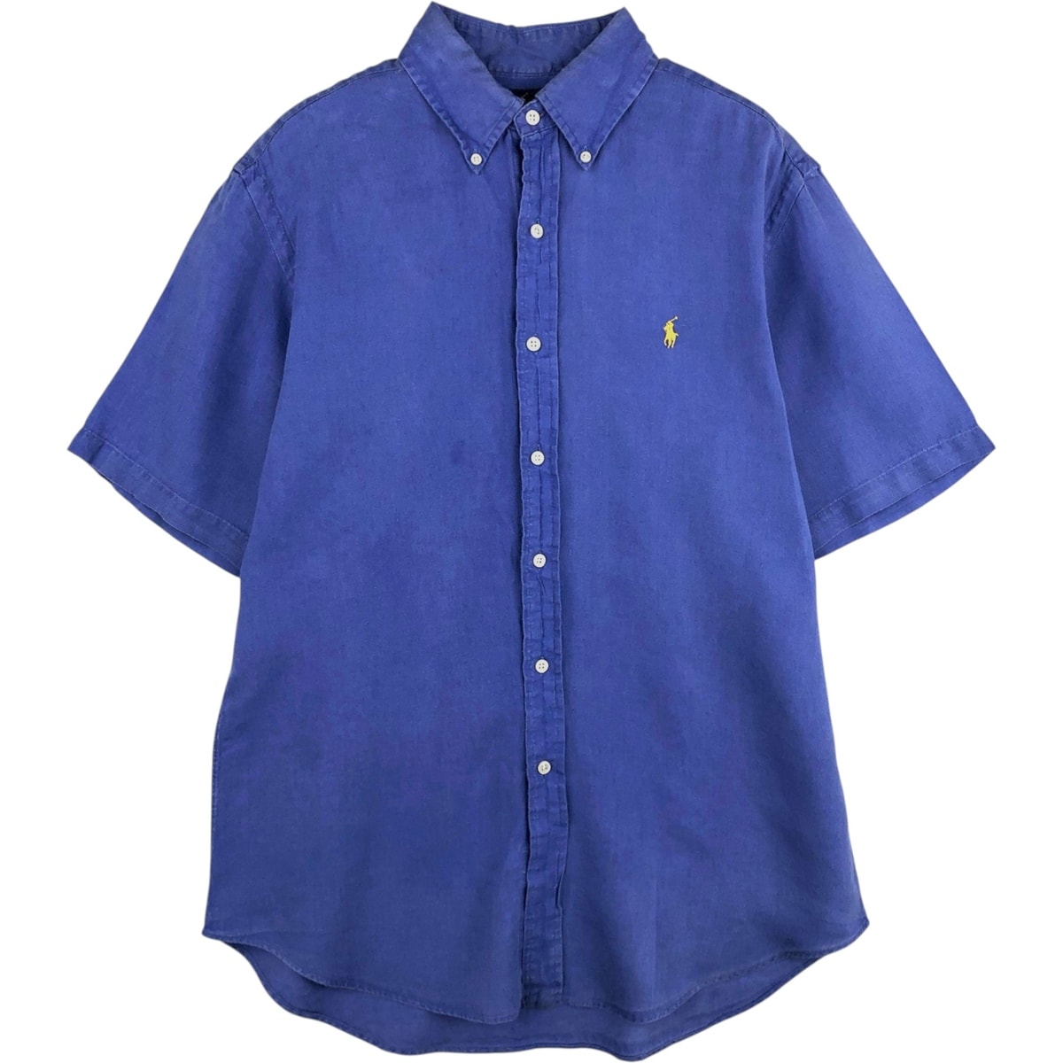 古着 ラルフローレン Ralph Lauren CLASSIC FIT 半袖 リネン ボタンダウンシャツ メンズM相当/eaa614526