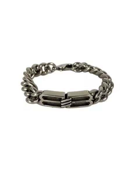 BALENCIAGA BB Icon Thin Gourmette Bracelet "Antique Silver"
