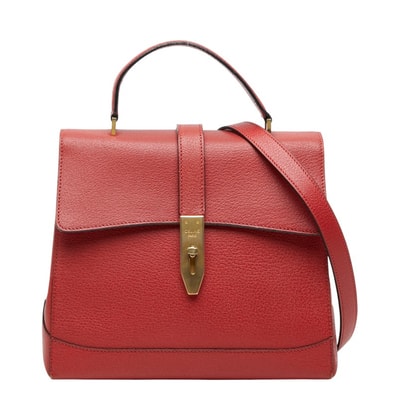 セリーヌ ハンドバッグ ショルダーバッグ 2WAY トップハンドル レッド レザー レディース CELINE 【中古】