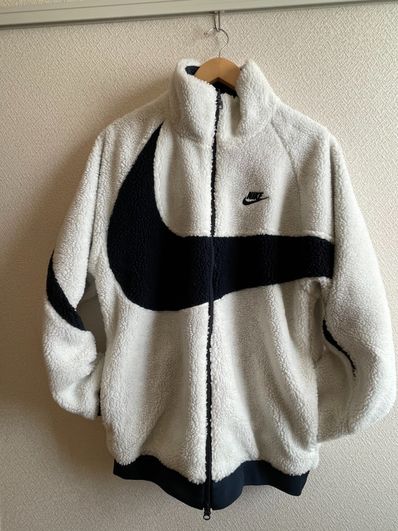 Nike Big Swoosh Reversible Boa Jacket "Sail/Dark Obsidian"
