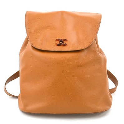 シャネル CHANEL リュック ココマーク レザー ブラウン ゴールド レディース【中古】 e60276g