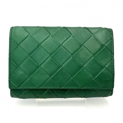 BOTTEGA VENETA(ボッテガヴェネタ)イントレチャート キーケース 6連 レザー グリーン シルバー金具 メンズ レディース ユニセックス【中古】