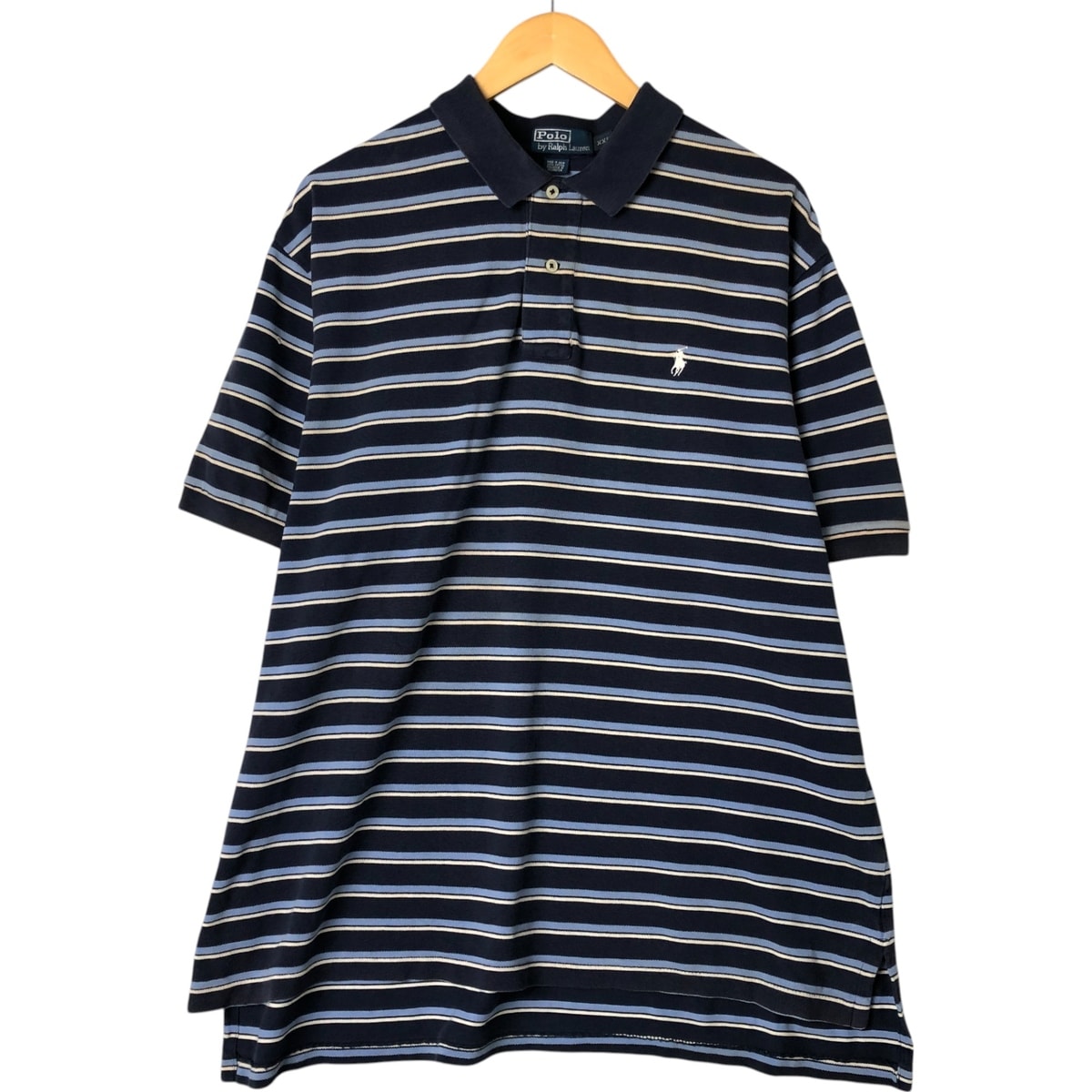 古着 ラルフローレン Ralph Lauren POLO by Ralph Lauren 半袖 ボーダー ポロシャツ メンズXXL相当/eaa551516
