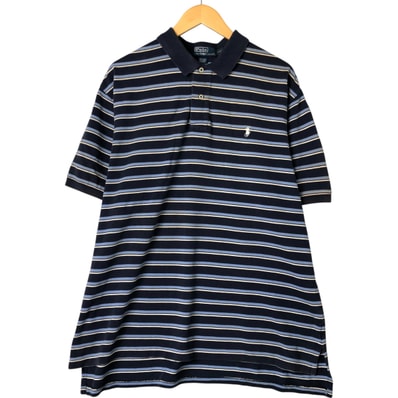 古着 ラルフローレン Ralph Lauren POLO by Ralph Lauren 半袖 ボーダー ポロシャツ メンズXXL相当/eaa551516