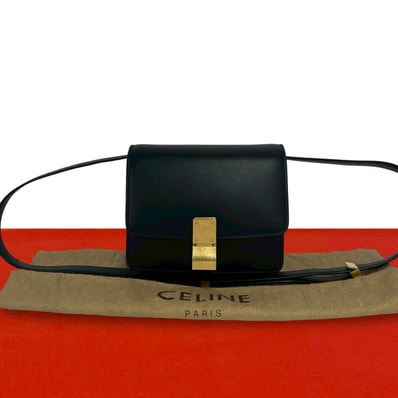CELINE セリーヌ クラシックボックス レザー ショルダーバッグ ブラック
363-2