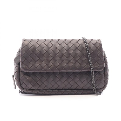 ボッテガヴェネタ BOTTEGA VENETA イントレチャート ショルダーバッグ バッグ レザー レディース ブラウン系 【中古】