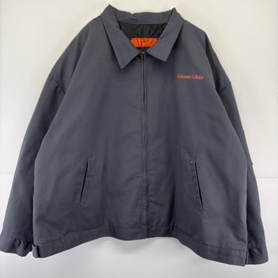 古着 レッドキャップ RED KAP ジャケット ワーク 大きいサイズ ブルゾン 作業着 フルジップ 襟付き 中綿 5XL グレー メンズ