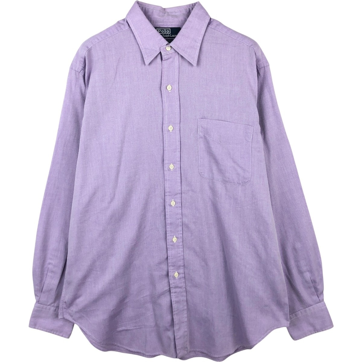 古着 ラルフローレン Ralph Lauren ANDREW ヘリンボーン 長袖 コットンシャツ メンズL相当/eaa672924