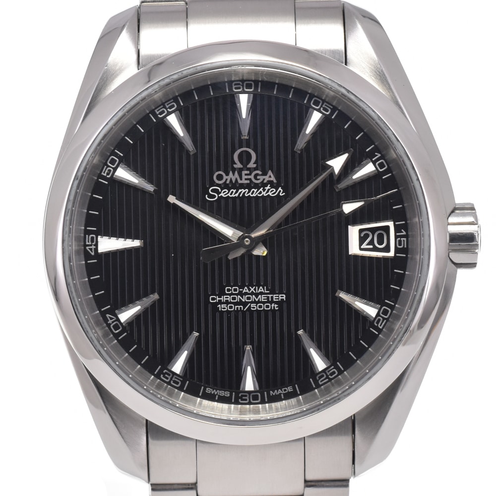 オメガ OMEGA 231.10.39.21.01.001 シーマスターアクアテラ 150m デイト ブラック 自動巻き メンズ 良品 箱付き 腕時計 H#147850