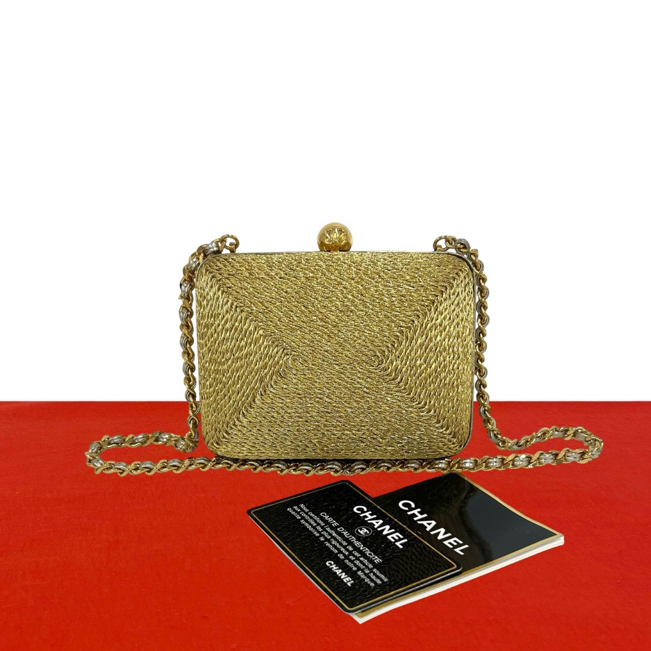 CHANEL シャネル ココマーク キャンバス ショルダーバッグ ゴールド
26253