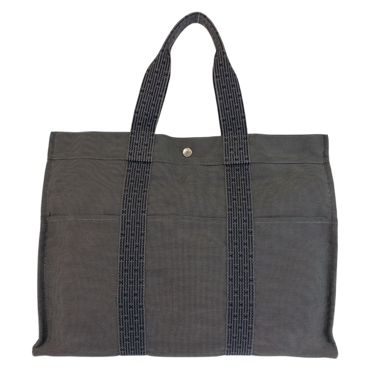美品 HERMES エルメス エールラインGM グレー シルバー金具 ポリアミド ポリエステル/ トートバッグ ハンドバッグ 男女兼用 602072 【中古】