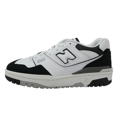 NEW BALANCE ニューバランス スニーカー BB550NCA BB550 NCA レザー スエード ローカット スニーカー ホワイト系 ブラック系 24cm【新古品】【未使用】【中古】