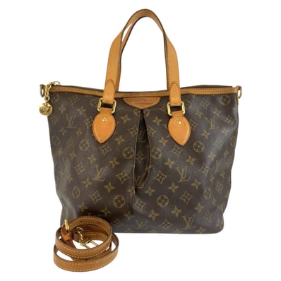 LOUIS VUITTON ルイヴィトン モノグラム パレルモPM ブラウン ゴールド金具 PVC レザー/ ハンドバッグ ショルダーバッグ 2way 1-0294307 【中古】