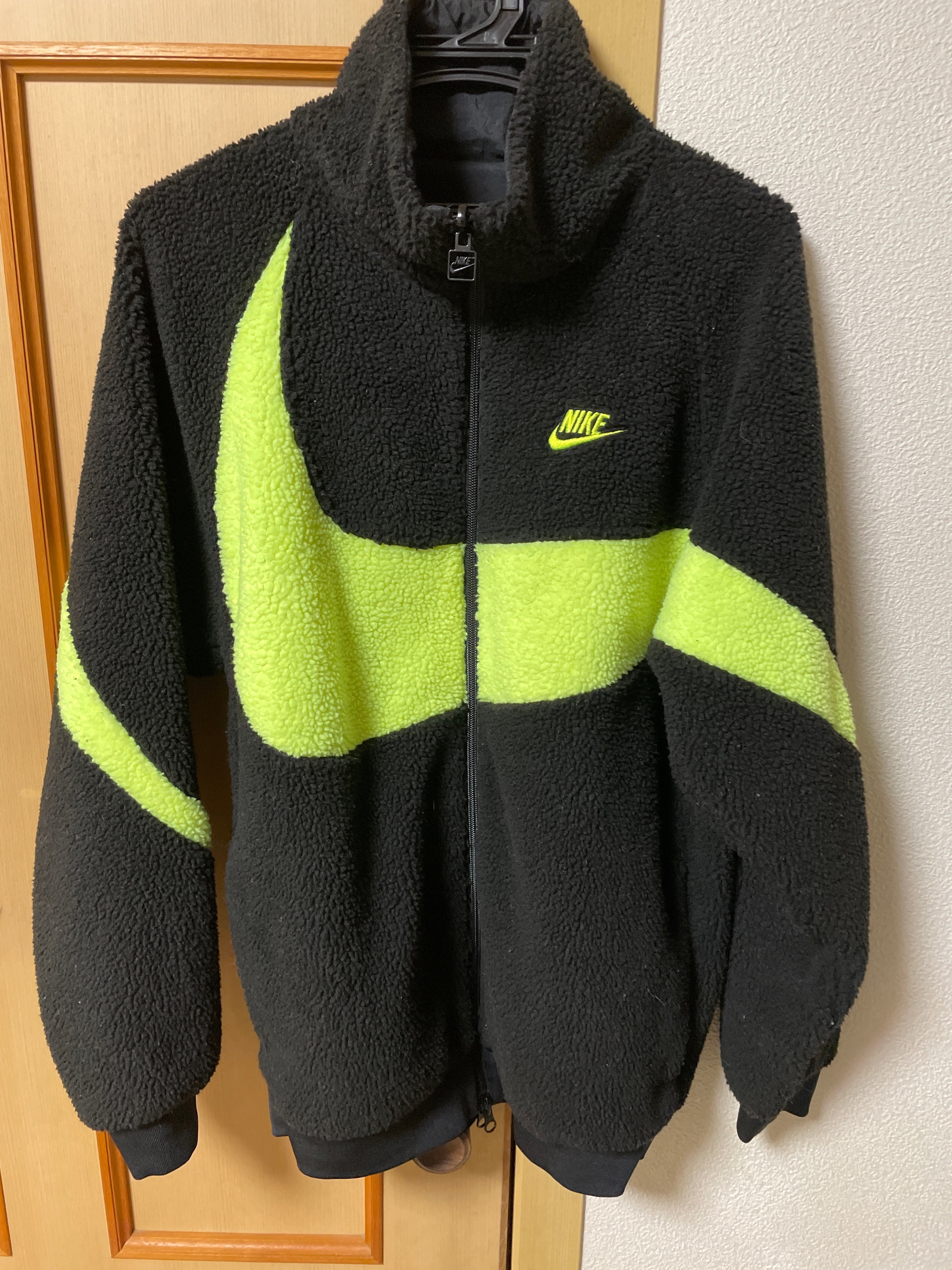 Nike Big Swoosh Reversible Boa Jacket"Black Neon"