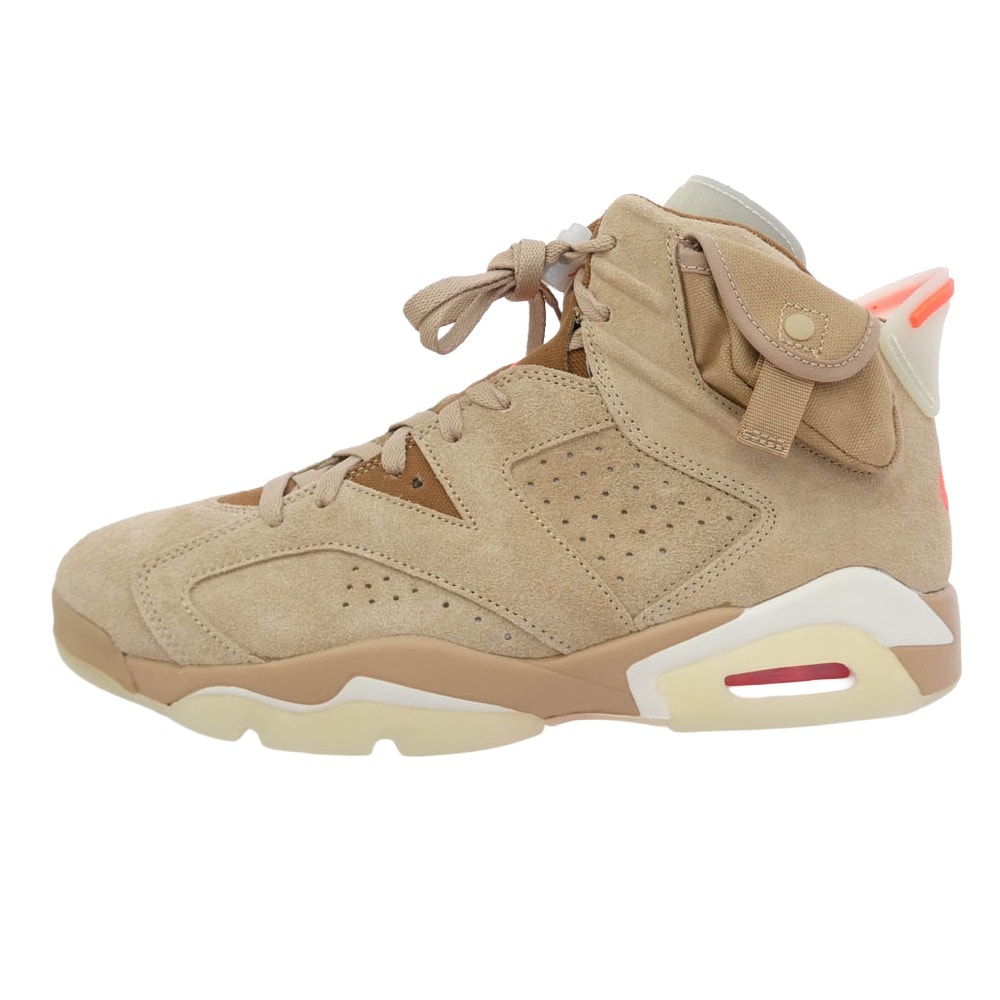 NIKE ナイキ DH0690-200 【フェイクバスターズ鑑定済】×Travis Scott Air Jordan 6 British Khakiトラヴィススコット エアジョーダン6 ブリティッシュ カーキ スニーカー29cm【極上美品】【中古】