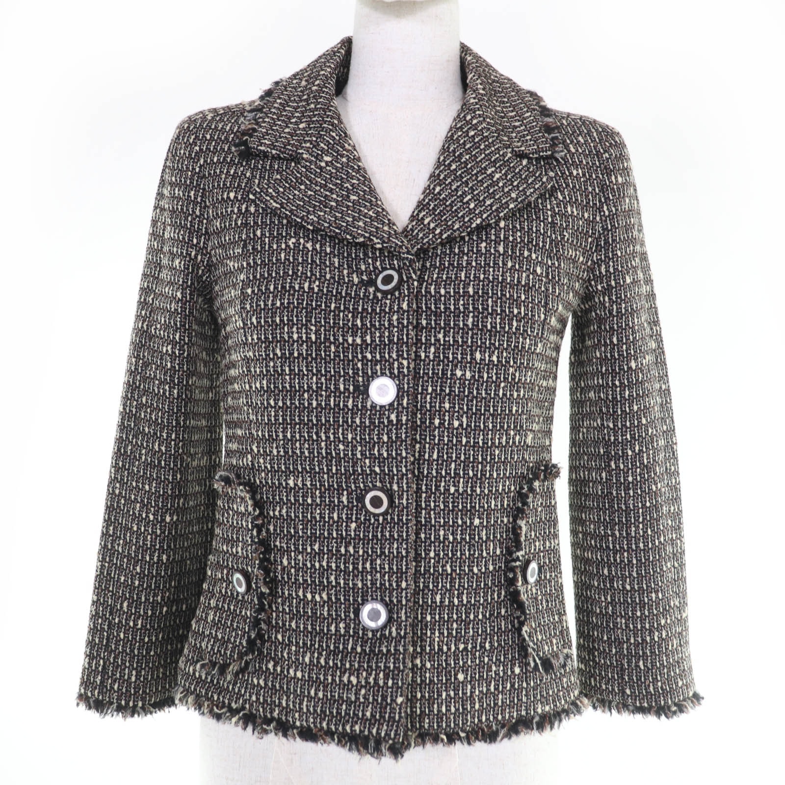 極美品 シャネル ジャケット ブラウン系 34 03A P21954V12899