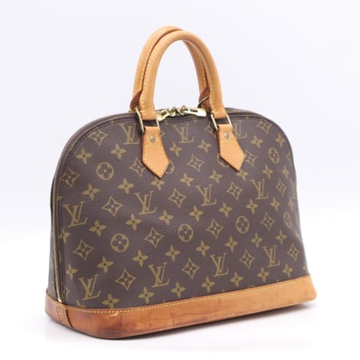 LOUIS VUITTON ルイ・ヴィトン モノグラム アルマPM M51130 ハンドバッグ ブラウン ベージュ コーティングキャンバス レザー レディース