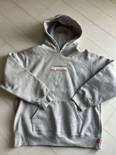 Supreme / Burberry Box Logo Hooded Sweatshirt "Heather Grey"