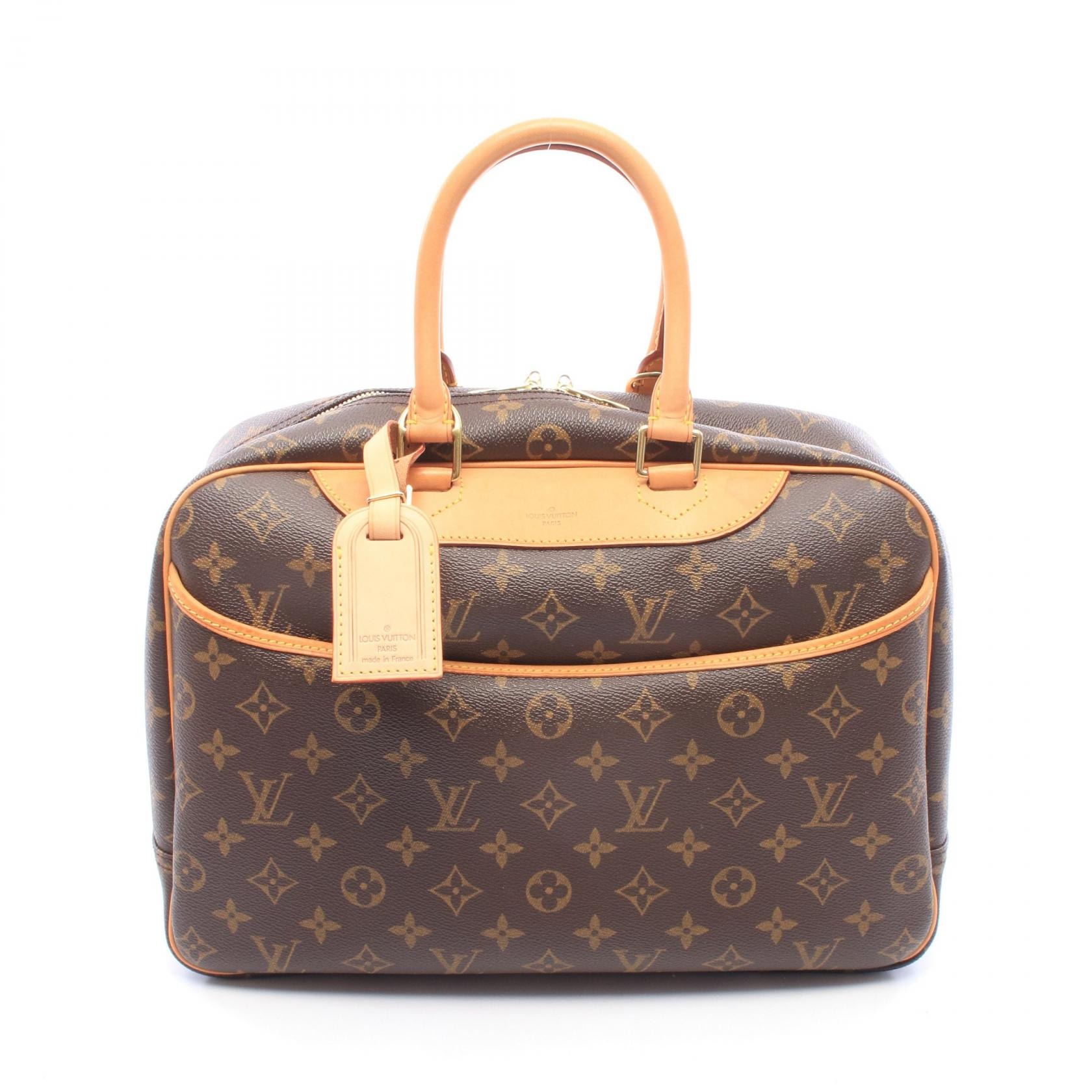 ルイ・ヴィトン LOUIS VUITTON ドーヴィル ボーリングヴァニティ モノグラム ハンドバッグ バッグ PVCコーティングキャンバス レザー レディース ブラウン系 M47270 【中古】