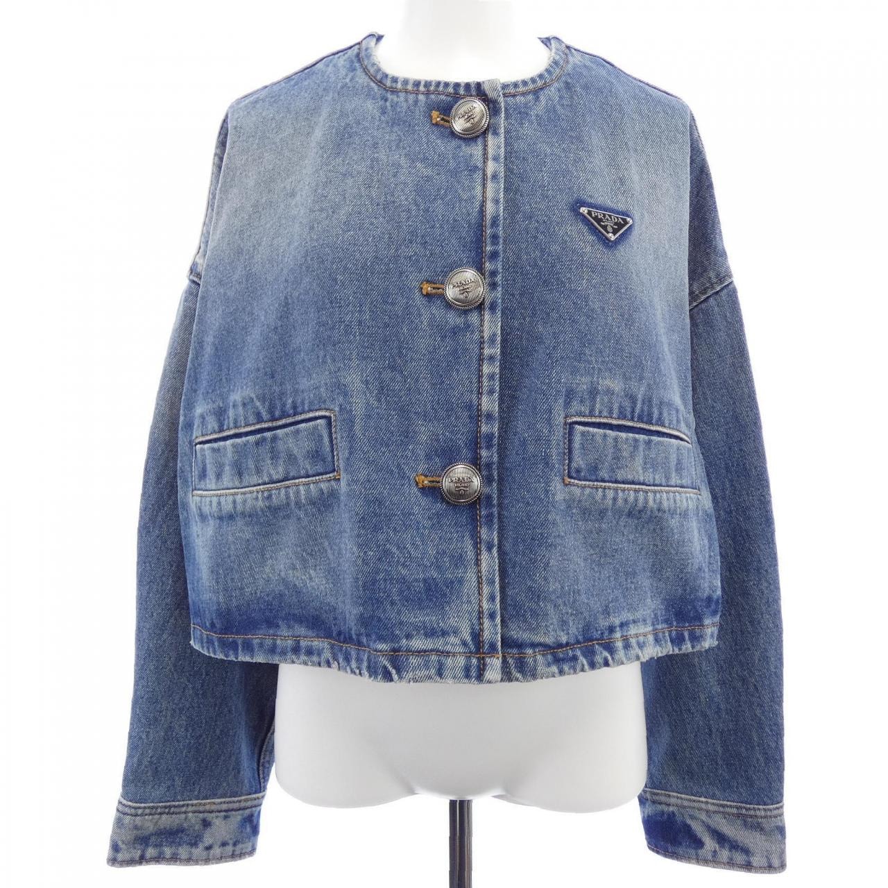 PRADA Denim Blouson Jacket "Sky blue"