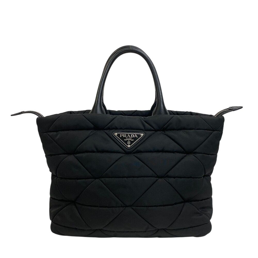 プラダ PRADA ハンドバッグ Re-Nylon パデッドトートバッグ キルティング 1BG435 ブラック