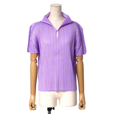 ■美品■PLEATS PLEASE ISSEY MIYAKE プリーツプリーズ イッセイミヤケ カットソー サイズ3 プリーツ トップス 半袖 花柄 ブランド古着【中古】20250317/RA3733