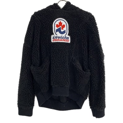 ディースクエアード 【×INVICTA】S71GU0558 22年 ブラック ボアプルオーバーパーカ XS