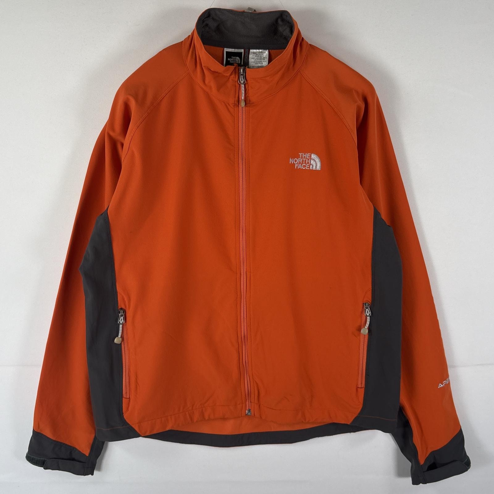 古着 ザ・ノースフェイス THE NORTH FACE トラックジャケット ソフトシェルジャケット ツートン フルジップ L オレンジ メンズ