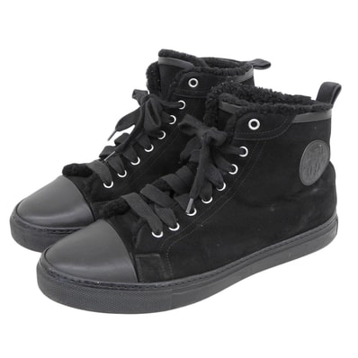 エルメス ジミー スウェード ムートン ハイカットスニーカー シューズ メンズ ブラック 27.0cm 42