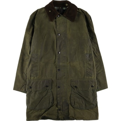 古着 80年代 バブアー Barbour BORDER ボーダー 2ワラント ワックスコットン オイルドジャケット 英国製 メンズS相当 ヴィンテージ/evb031925