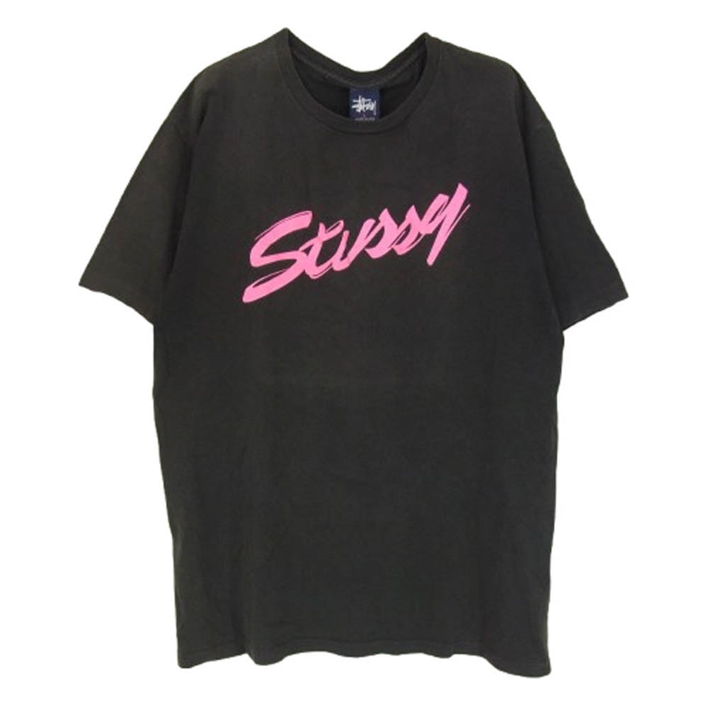 STUSSY ステューシー Tシャツ OLD オールド 紺タグ SKATETHING BASARA ロゴプリント 半袖 Tシャツ ブラック系 L【中古】