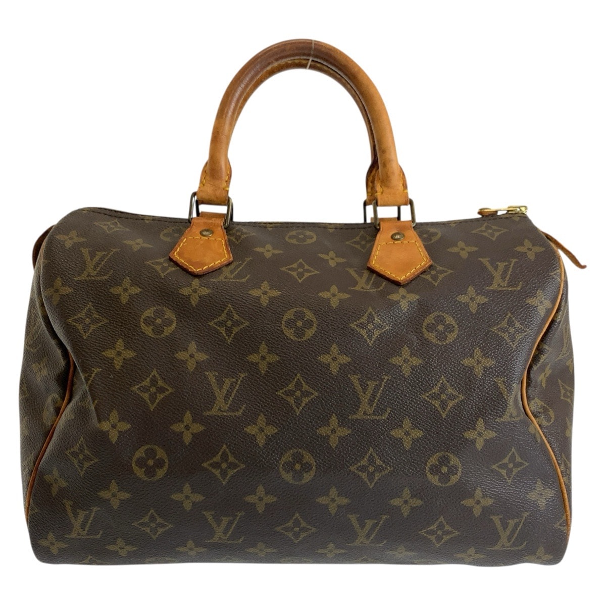 LOUIS VUITTON ルイヴィトン モノグラム スピーディ30 ブラウン ゴールド金具 PVC ハンドバッグ ミニボストンバッグ 1-0292487 【中古】