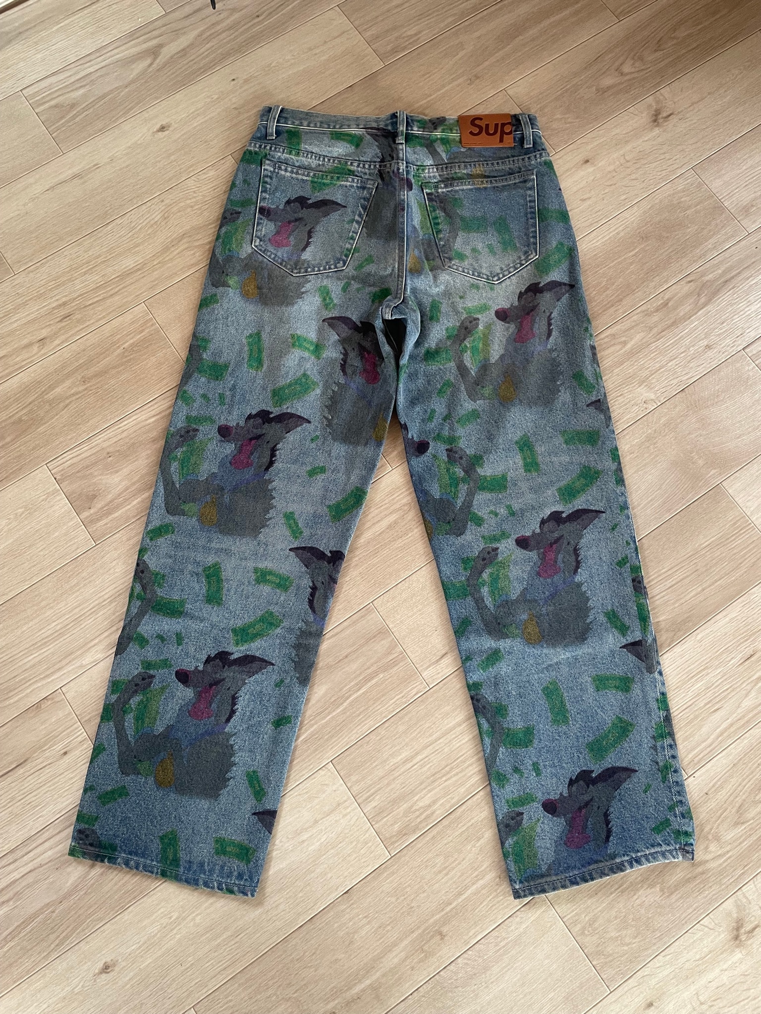 Supreme All Dogs Go To Heaven Loose Fit Jean "Washed Indigo"