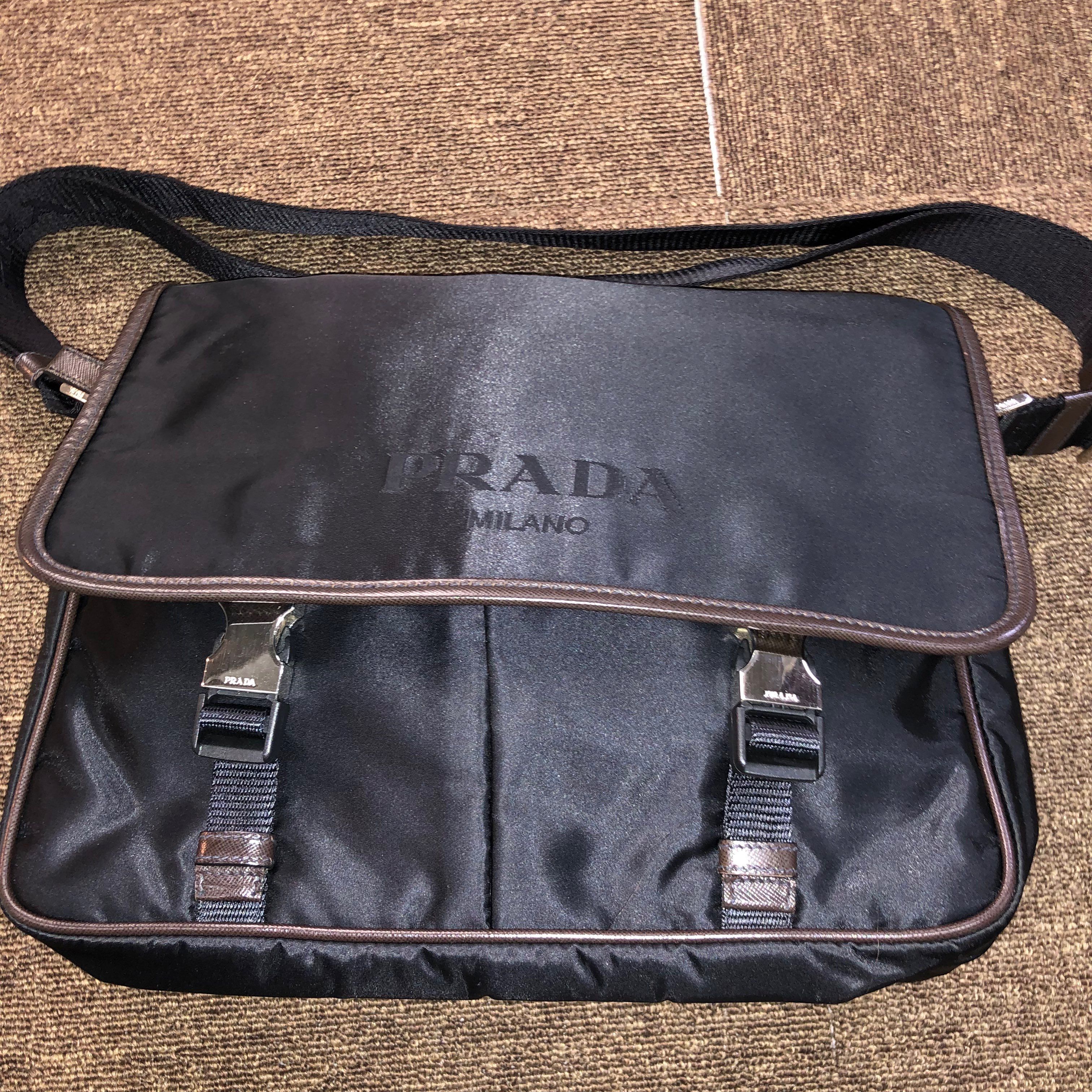 PRADA Tessuto Messenger Bag "Black"