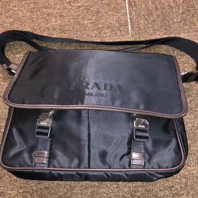 PRADA Tessuto Messenger Bag "Black"
