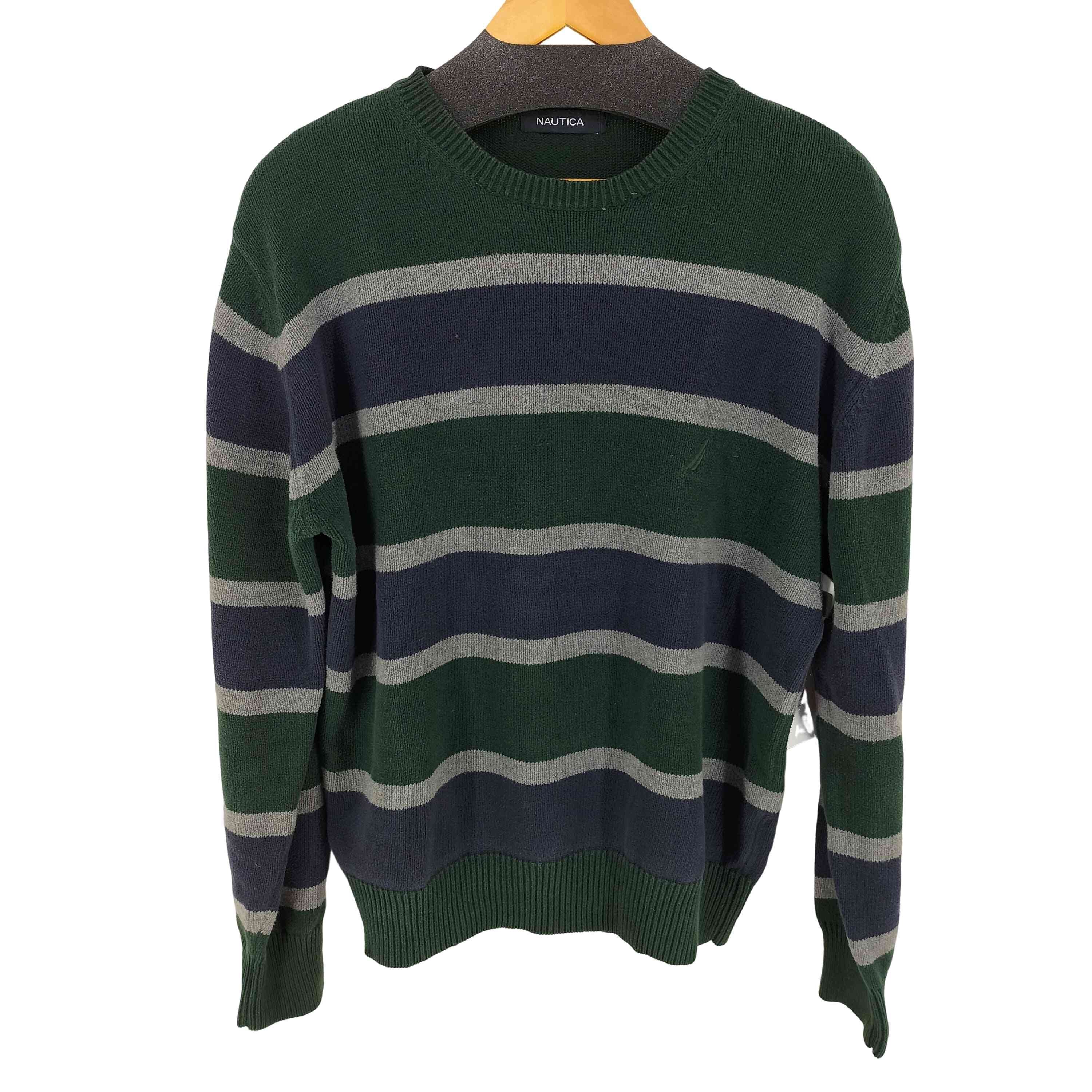 ロゴ刺繍 ボーダーコットンニット【1135679578938】