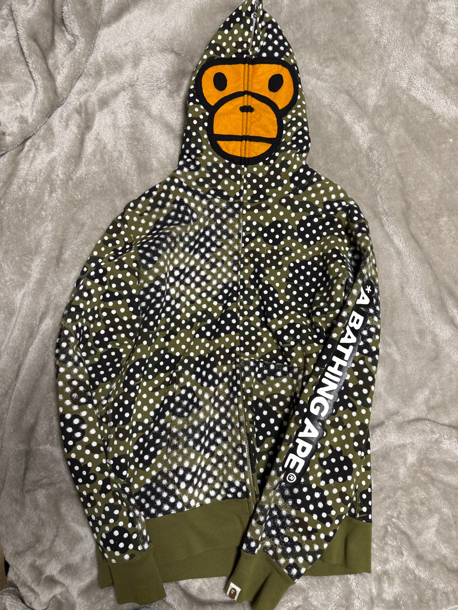 A BATHING APE x Joshua Vides Milo Face Full Zip Hoodie "Green"