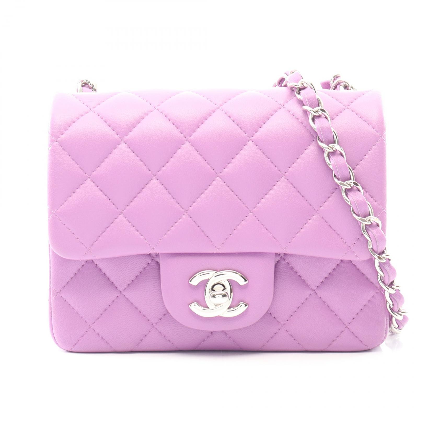 シャネル CHANEL ミニマトラッセ ショルダーバッグ バッグ ラムスキン(羊革) レディース パープル系 【中古】