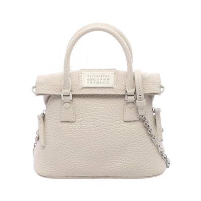 メゾン マルジェラ Maison Margiela 5AC マイクロ 2WAY ハンドバッグ バッグ レザー レディース ホワイト系 S56WG0081 【中古】