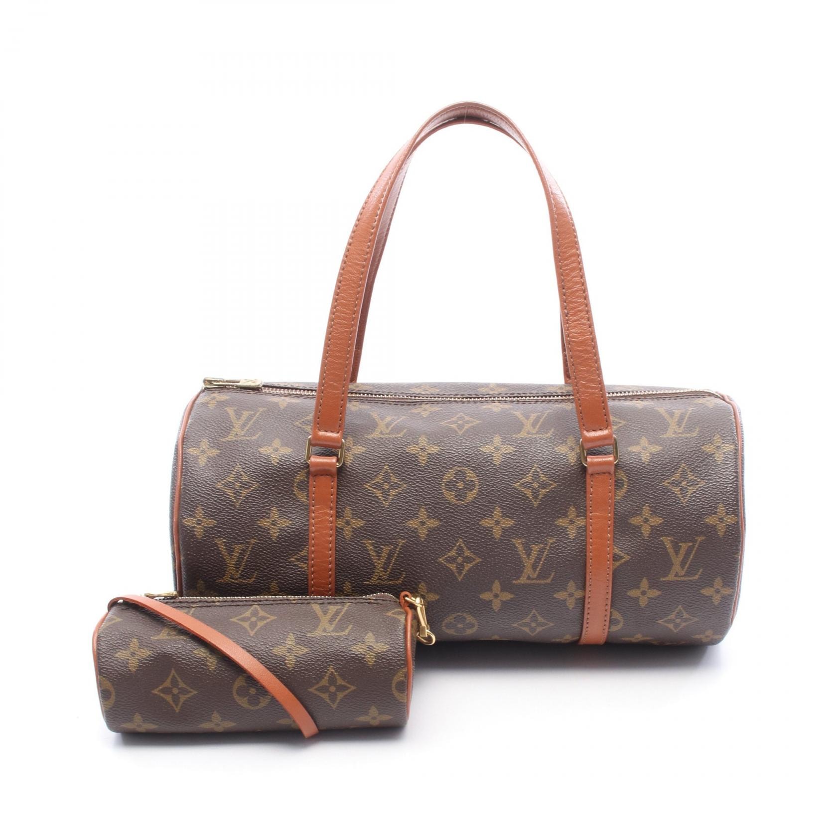 ルイ・ヴィトン LOUIS VUITTON パピヨン30 モノグラム 旧型 ハンドバッグ バッグ PVCコーティングキャンバス レザー レディース ブラウン系 M51365 【中古】