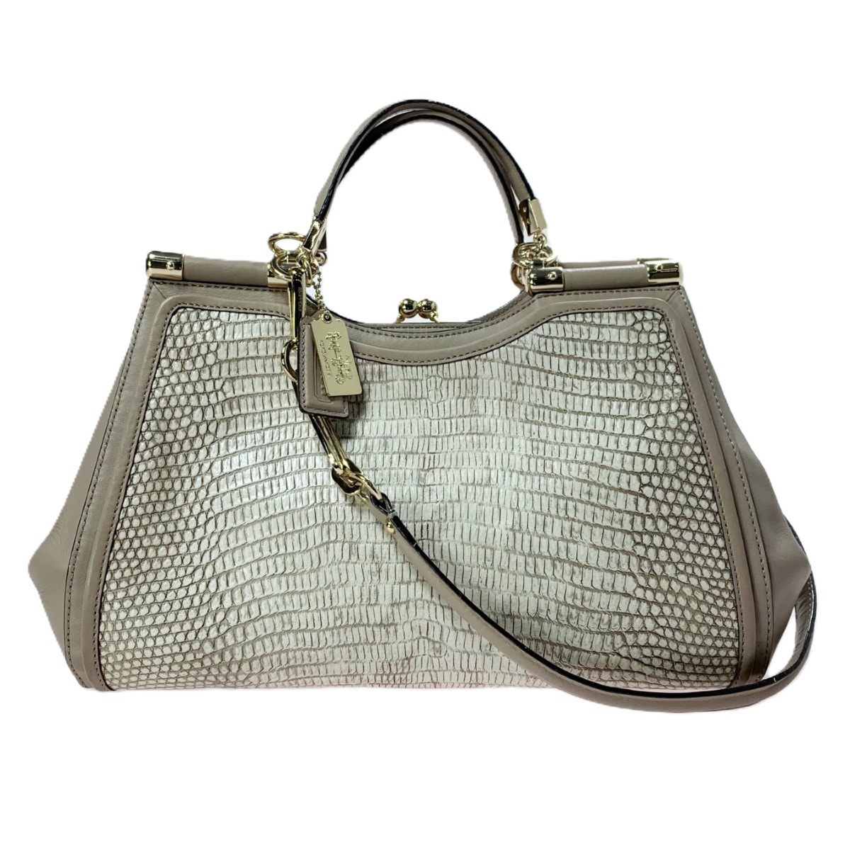 COACH コーチ マディソン ピナクル キャロライン サッチェル 2WAYバッグ 28606 グレージュ ストラップ付
