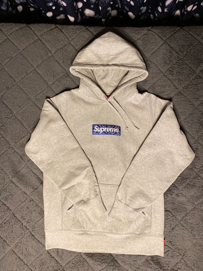 Supreme Bandana Box Logo Hooded Sweatshirt "Grey"