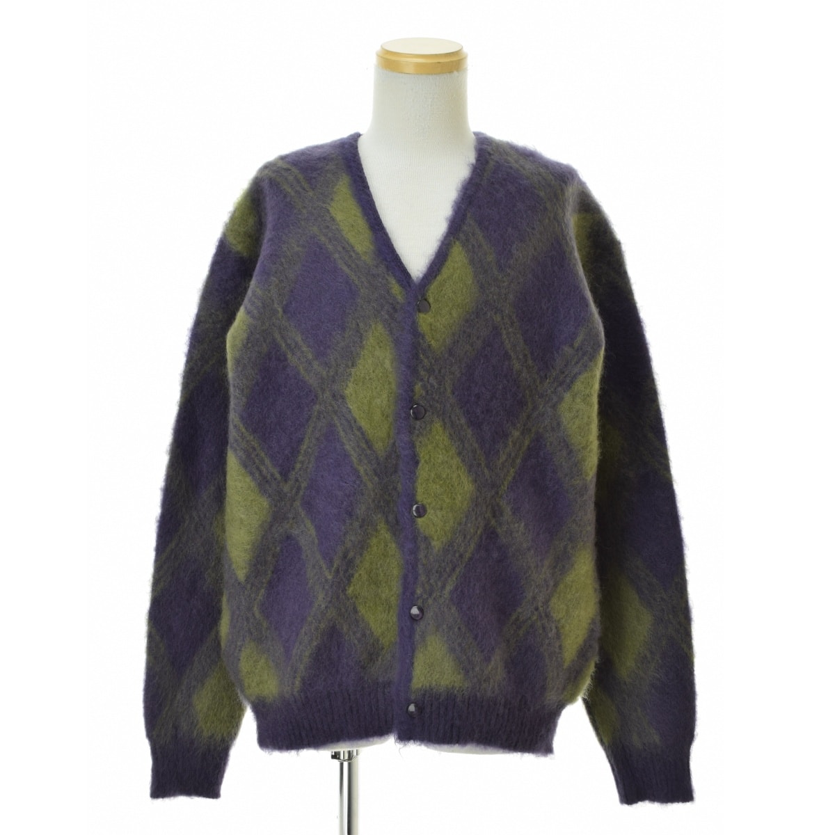 Needles Mohair Cardigan - Argyle "Purple"