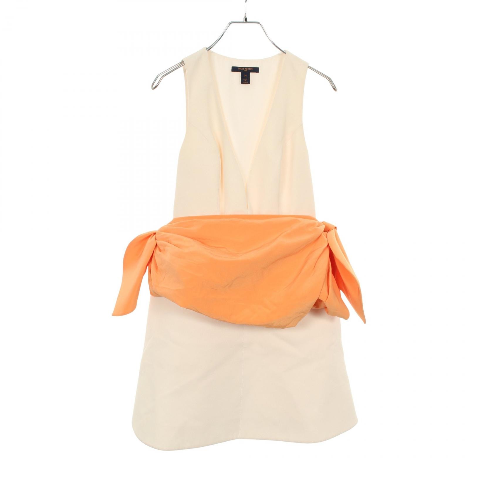 ルイ・ヴィトン LOUIS VUITTON ワンピース 衣料品 トップス シルク オレンジ レディース ホワイト系 / オレンジ系 【中古】