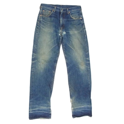 Levi's リーバイス デニムパンツ 日本製復刻 ボタン裏J09 502-XX セルビッチ ヴィンテージ加工 デニム パンツ インディゴブルー系 33【中古】