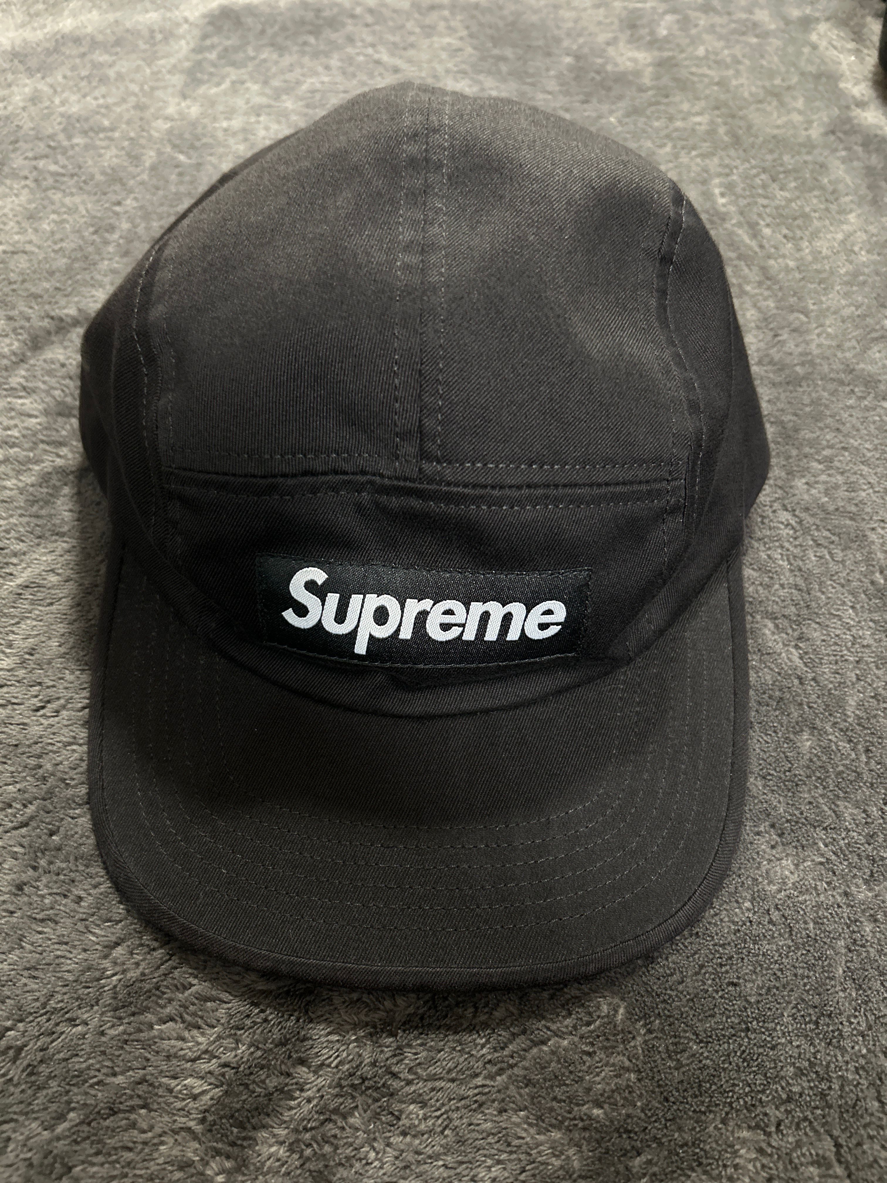 Supreme Washed Chino Twill Camp Cap (24FW) "Black"